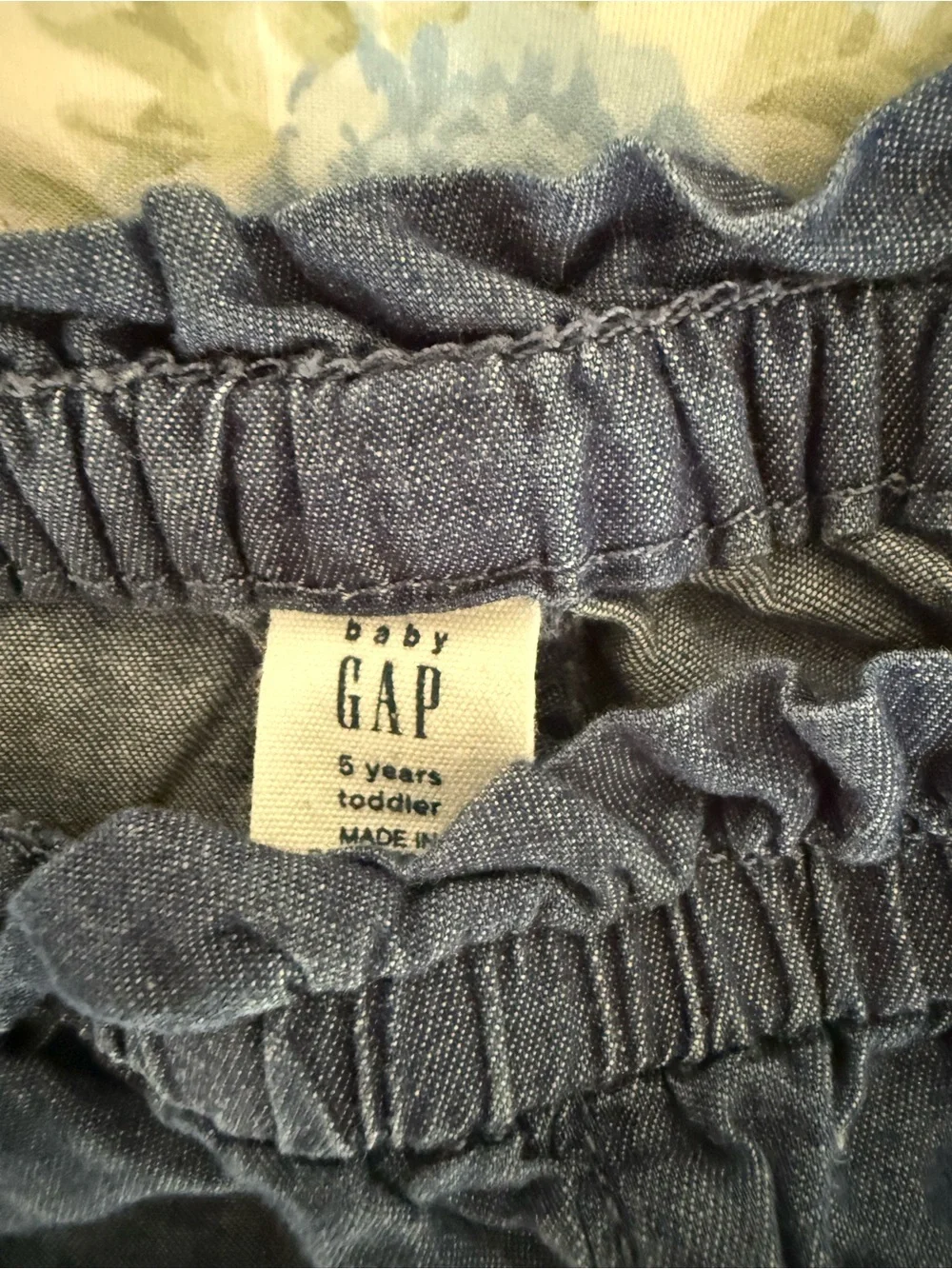GAP Toddler Chambray Elastic Waist Pants - Blue